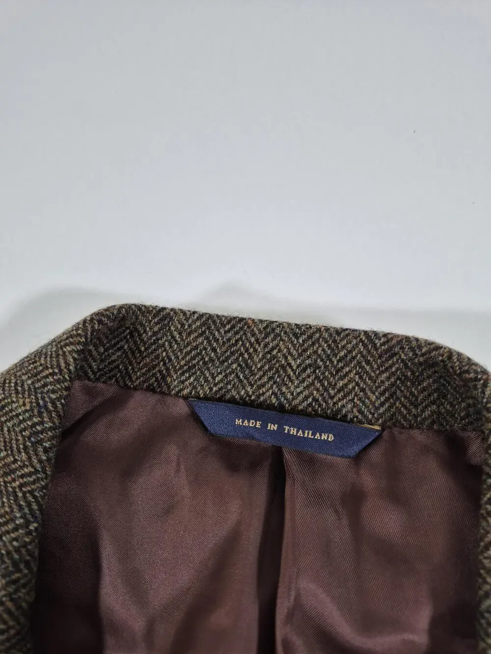 Brooks Brothers Madison Blazer Mens 42R Brown Wool Herringbone Tweed Sport Coat